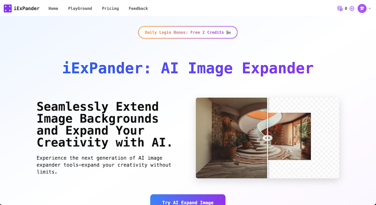 AI Photo Expander screenshot and logo